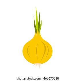 Onion icon in flat style on a white background