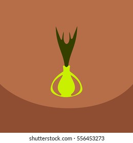 Onion icon in flat style vector illustration onion logo vegetable from the gardenand organic food.