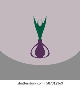 Onion icon in flat style vector illustration onion logo vegetable from the gardenand organic food.