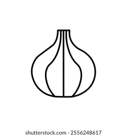 onion icon Flat symbol set outline
