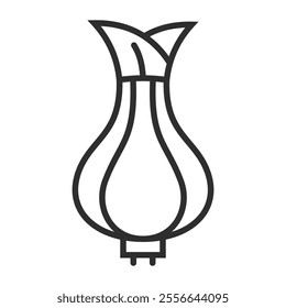 Onion icon, Healthy food, Fruit and vegetable symbol outline icon, editable vector illustration and transparent graphic element. Isolated on white background