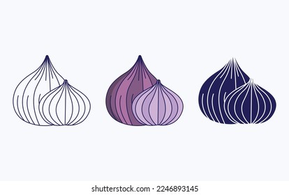 Icono de cebolla ,Ilustración vectorial de hierbas