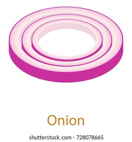 Onion icon. Isometric illustration of onion icon for web