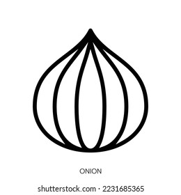 onion icon. Line Art Style Design Isolated On White Background