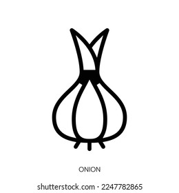 onion icon. Line Art Style Design Isolated On White Background