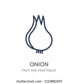 Onion icon. Onion linear symbol design from Fruit and vegetables collection. Simple outline element vector illustration on white background.