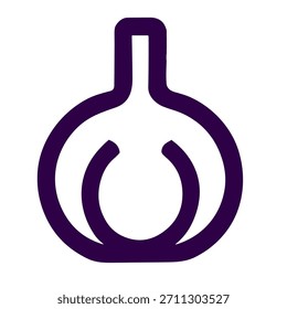 Icono de cebolla. Una Ilustración vectorial lineal de icono de cebolla aislado sobre fondo blanco.
