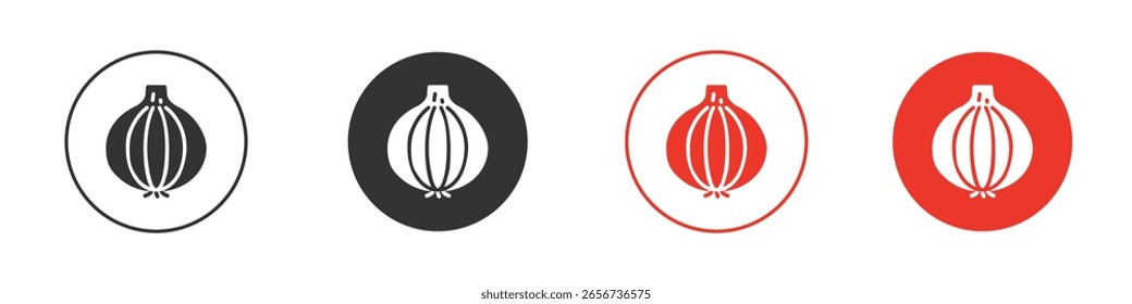 Icono de la cebolla para el logotipo, símbolo de la muestra del Vector para el diseño
