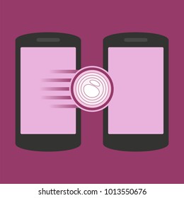 Onion icon on smartphone screen. Modern flat design elements for web sites, web banners, etc. Vector illustration