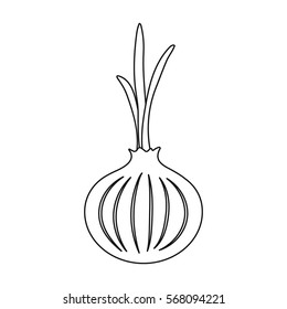 Onion icon outline. Singe vegetables icon from the eco food outline.