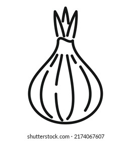 Onion icon outline vector. Organic farm. Farming food