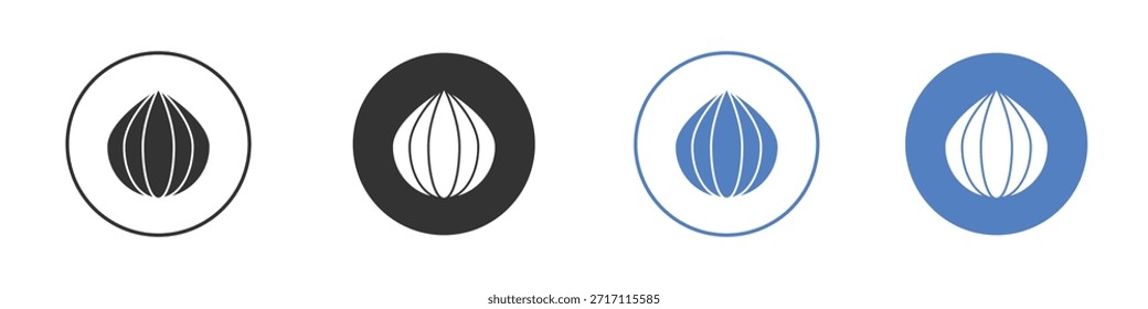 Conjunto de pictogramas de ícone de cebola. Designs de ícone de vetor