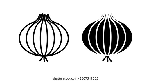 Onion icon set. for mobile concept and web design on white background