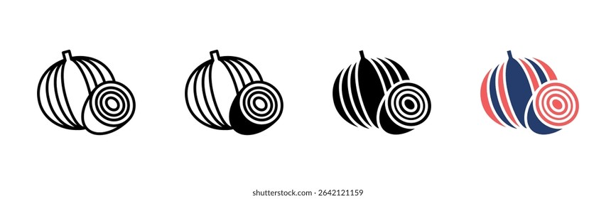 Onion icon sheet multiple style collection