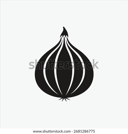 onion icon silhoutte vector style with white background