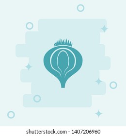 Onion Icon. Simple icon, blue colored icon illustration.