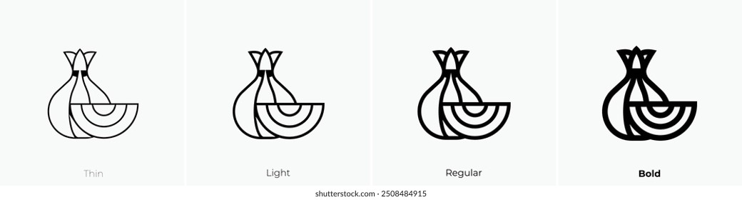 onion icon. Thin, Light Regular And Bold style design isolated on white background