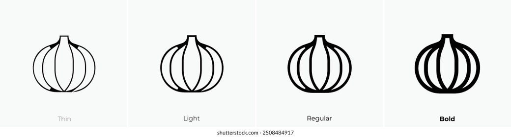 onion icon. Thin, Light Regular And Bold style design isolated on white background