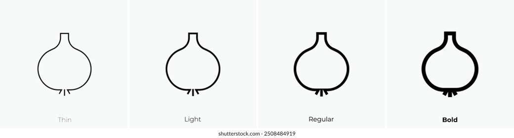 onion icon. Thin, Light Regular And Bold style design isolated on white background