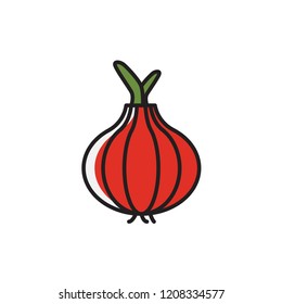 onion icon vector. filled outline style vegetable icon