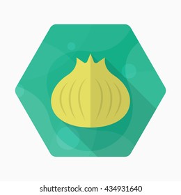 Onion icon, Vector flat long shadow design. EPS10
