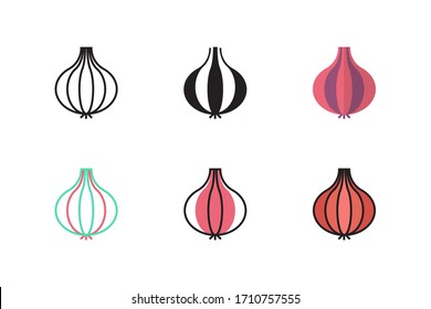 ilustración vectorial de icono de cebolla con un diseño de estilo diferente. aislado sobre fondo blanco
