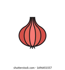 Zwiebelsymbol Vektorillustration Illustration gefüllt Umriss Stil Design. einzeln auf weißem Hintergrund