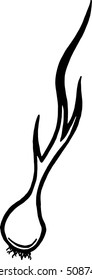 Onion icon. Vector illustration of a onion. Hand drawn green garlic.