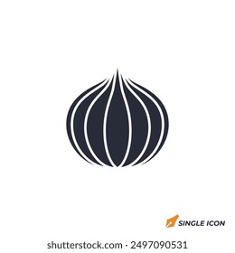Ilustración vectorial de icono de cebolla. Símbolo de cebolla aislado sobre fondo blanco