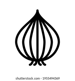 onion icon vector isolated on white background.