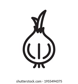 vector de icono de cebolla aislado en fondo blanco.