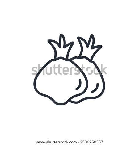onion icon. vector.Editable stroke.linear style sign for use web design,logo.Symbol illustration.