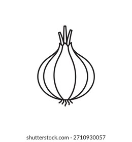 Ícone de cebola com vetor de ilustração vegetal