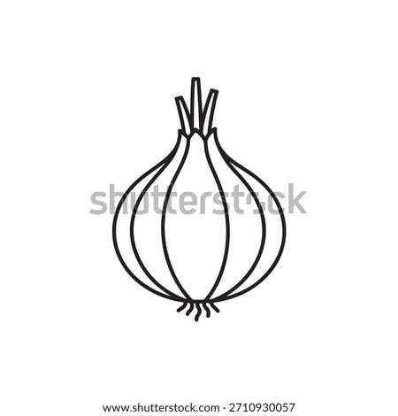 Onion Icon with Vegetable Illustration Vector