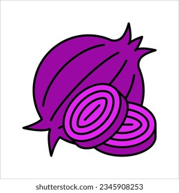 icono de cebolla. plantilla de símbolo vegetal de cebolla para ilustración vectorial de diseño gráfico y web sobre fondo blanco