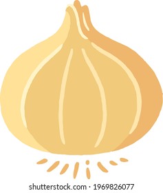 onion icon. vegetables. hand drawn.