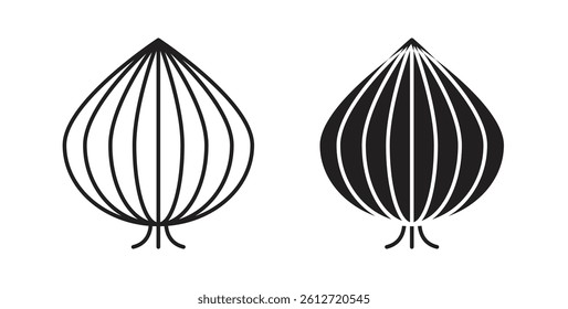 Onion icons in black fill and line style