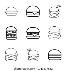 Onion icons. set of 9 editable outline onion icons such as cheeseburger, double burger