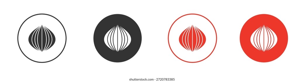 Iconos de cebolla simple Ilustración vectorial de silueta plana