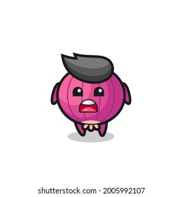 onion illustration with apologizing expression, saying I am sorry , cute style design for t shirt, sticker, logo element