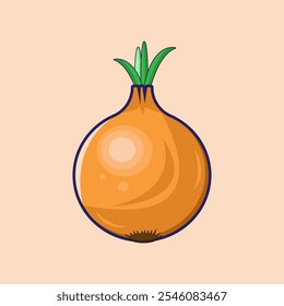 Ilustración de cebolla. Concepto de condimento de Vector.