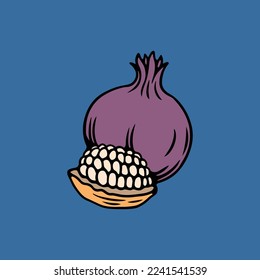 Onion illustration for food and drink business