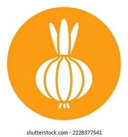 Icono de glifo vector de diseño aislado de cebolla. Señal de verduras. Símbolo gráfico del sitio web de comida y bebida, diseño de aplicaciones, aplicaciones móviles y medios impresos, logotipo, interfaz de usuario