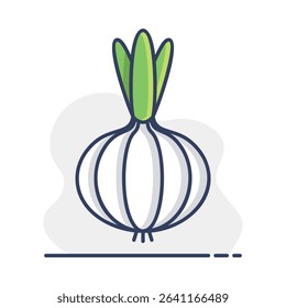 Onion isolated design vector icon. Vegetable sign. Graph symbol for food and drinks web site, apps design, mobile apps and print media, logo, UI