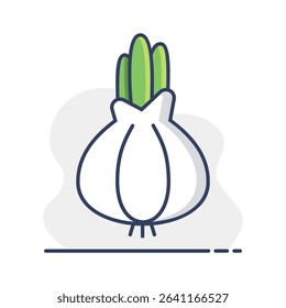 Onion isolated design vector icon. Vegetable sign. Graph symbol for food and drinks web site, apps design, mobile apps and print media, logo, UI