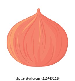 Onion isolated on white background. Vector illustration of herb ingredient.