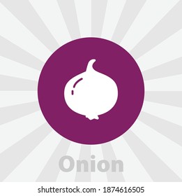 Onion isolated vector icon. vegetables design element