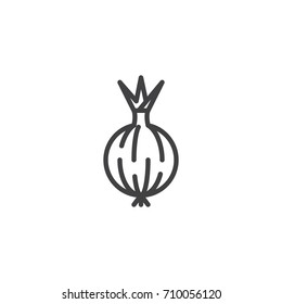 Onion line icon, outline vector sign, linear style pictogram isolated on white. Symbol, logo illustration. Editable stroke