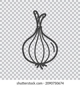 Icono de línea de cebolla. Vector aislado sobre fondo transparente.