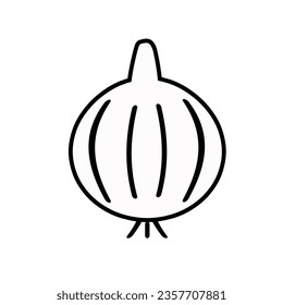 Icono de línea de cebolla. estilo de línea vectorial de icono vegetal.